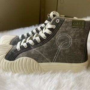 OREO High-Top Sneakers in Gray and Cream